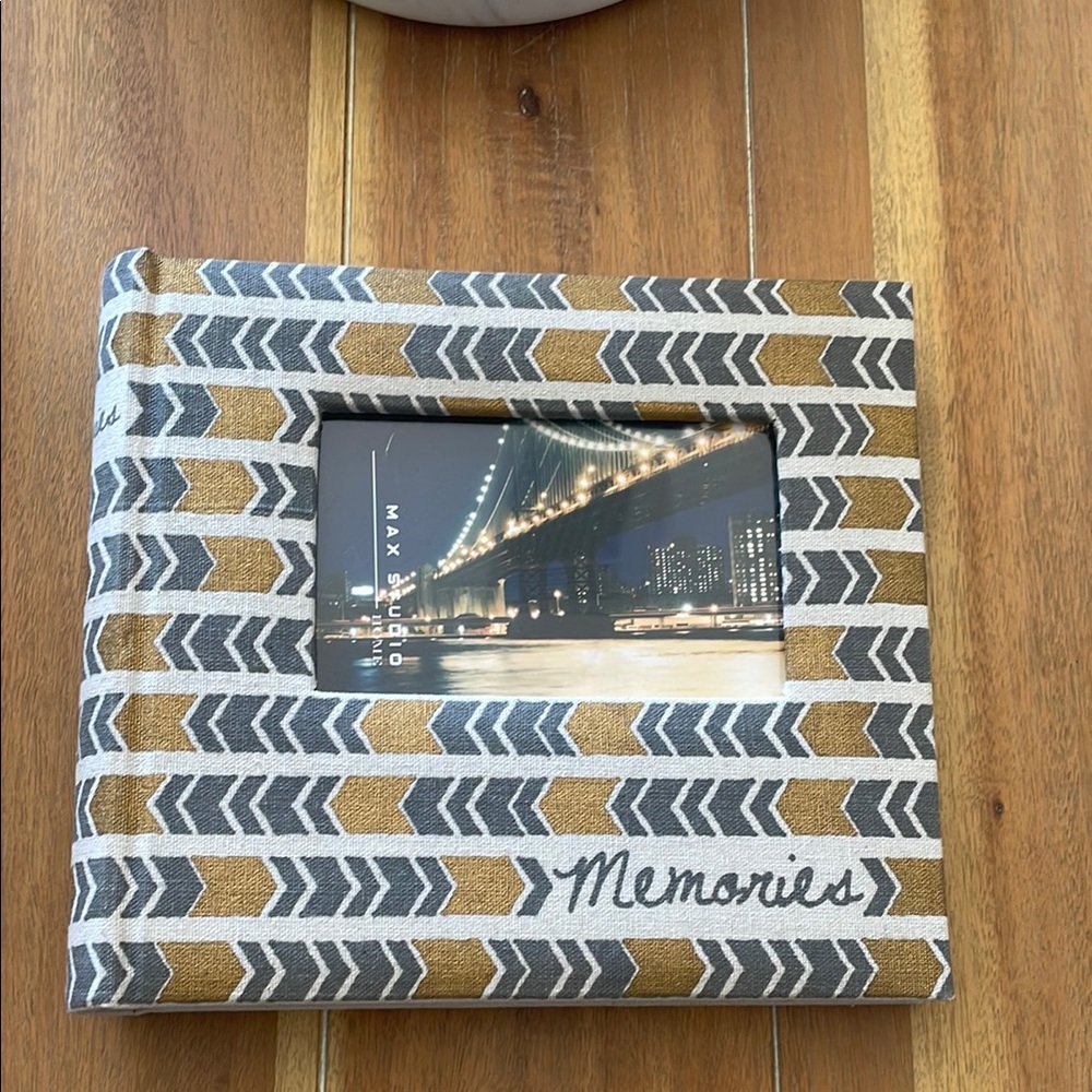 Max Studio Gold and Gray Chevron Picture Frame